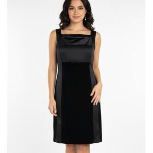 Laundry by Shelli Segal Sleeveless Sheath Dress Womens 12 Black Velvet Formal